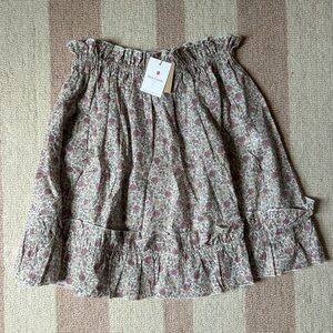 French Floral Skirt with Smocked Ruffles
